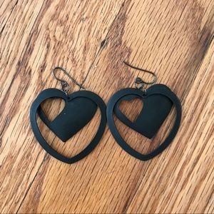 Metal heart earrings